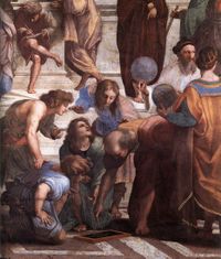 A representation of Euclid from The School of Athens by Raphael.