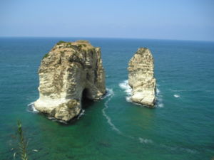 A view of Raouché off the coast of Beirut, Lebanon.