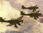 A group of the German Luftwaffe's "Stuka" dive bombers during World War II