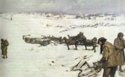 Mametz, Western Front, a winter scene by Frank Crozier