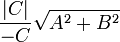 \frac{|C|}{-C}\sqrt{A^2 + B^2}