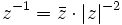 z^{-1} = \bar{z}\cdot|z|^{-2}