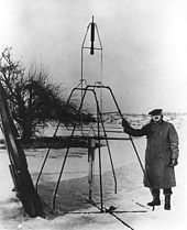 Robert H. Goddard and a liquid oxygen-gasoline rocket