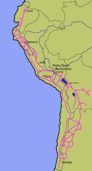 Major highways of the Inca road system.[image reference needed]