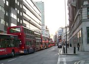 Long queues of buses, many funded by the congestion charge.