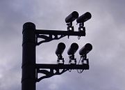 Congestion charge CCTV cameras on Vauxhall Bridge Road