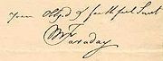 Michael Faraday's signature