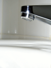 Water dropping from a tap