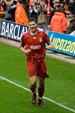 Gerrard, playing for Liverpool