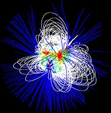 Surface magnetic field of SU Aur (a young star of T Tauri type), reconstructed by means of Zeeman-Doppler imaging