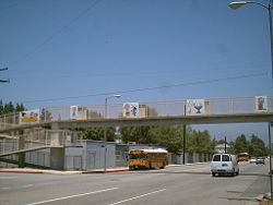 Peanuts-themed pedestrian overpass in Tarzana, Los Angeles, California