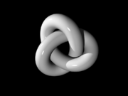 A trefoil knot is homeomorphic to a torus. While this may seem illogical, in four dimensions they can easily be deformed continuously.