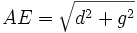 AE=\sqrt{d^2+g^2}