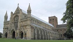 St Albans Cathedral of England, completed in 1089.