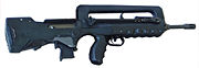 The French FAMAS, example of a bullpup rifle.