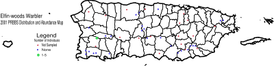 Bird count of the Elfin-woods Warbler (2001)