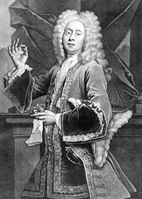Young Colley Cibber as Vanbrugh's  Lord Foppington, "brutal, evil, and smart".