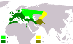 Carduelis carduelis carduelis1 summer 2 all yearCarduelis carduelis caniceps3 summer 4 all year