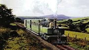 Yeo and train approaching Woody Bay in Southern Days