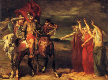 Macbeth and Banquo meeting the witches on the heath by Théodore Chassériau.