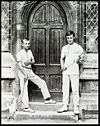 Collins (left) with R. P. Keigwin at Clifton College, as the school racquets team in 1902.