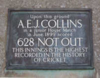 Plaque at Clifton College, fixed in 1962.