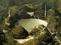World's largest single-aperture radio telescope at Arecibo Observatory in Puerto Rico