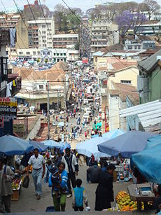 A busy street in Antananarivo