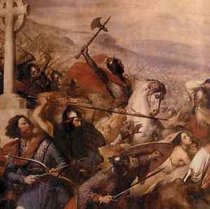 Charles Martel at the Battle of Tours. Painting by Carl von Steuben.