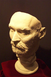 Alfred Nobel's death mask, at his residence Bjorkborn in Karlskoga, Sweden.