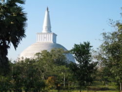 According to the Mahavamsa, the Great Stupa in Anuradhapura, Sri Lanka, was dedicated by a 30,000-strong "Yona" delegation from "Alexandria" around 130 BCE.