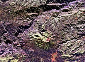 Space radar image of Galeras Volcano