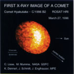 X-ray emission from Hyakutake, as seen by the ROSAT satellite.