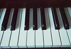 The modern keyboard is designed for playing diatonic scales on the white keys and pentatonic scales on the black keys. Chromatic scales involve both. Three immediately adjacent keys produce a basic chromatic tone cluster.