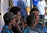 Locals performing in street band