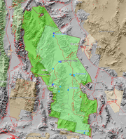 Map of the park showing surrounding area and the previous smaller extent of the Park