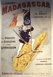 Poster of a H. Galli book about the French war in Madagascar.