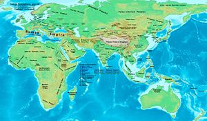 Eastern Hemisphere at the beginning of the 5th century AD.
