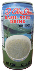 A can of basil seed drink