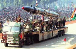 India's Agni-II, a ballistic missile. (Photo: Antônio Milena/ABr)