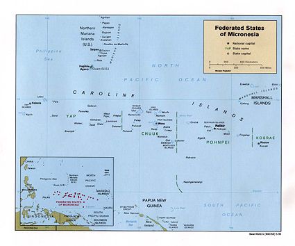 Map of the Federated States of Micronesia