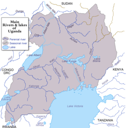Rivers and lakes of Uganda. Click image to enlarge.