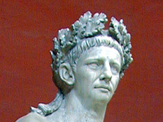 Detail of statue of Claudius as Jupiter.