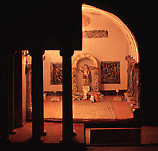 Model of the Temple of the divine Claudius, erected in Colchester after the conquest of Britain.