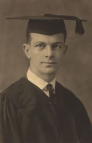 Pauling's graduation photo from Oregon Agricultural College in 1922