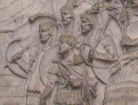 Roman soldiers on the cast of Trajan's Column in the Victoria and Albert museum, London.