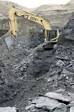 Another view of Korite International's open-pit mining operations in Alberta, Canada.