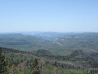 View of Zion NP looking southwest from the road to Cedar Breaks National Monument