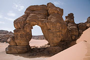 A natural rock arch in south western Libya
