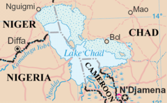 Lake Chad - Map of lake and surrounding region
